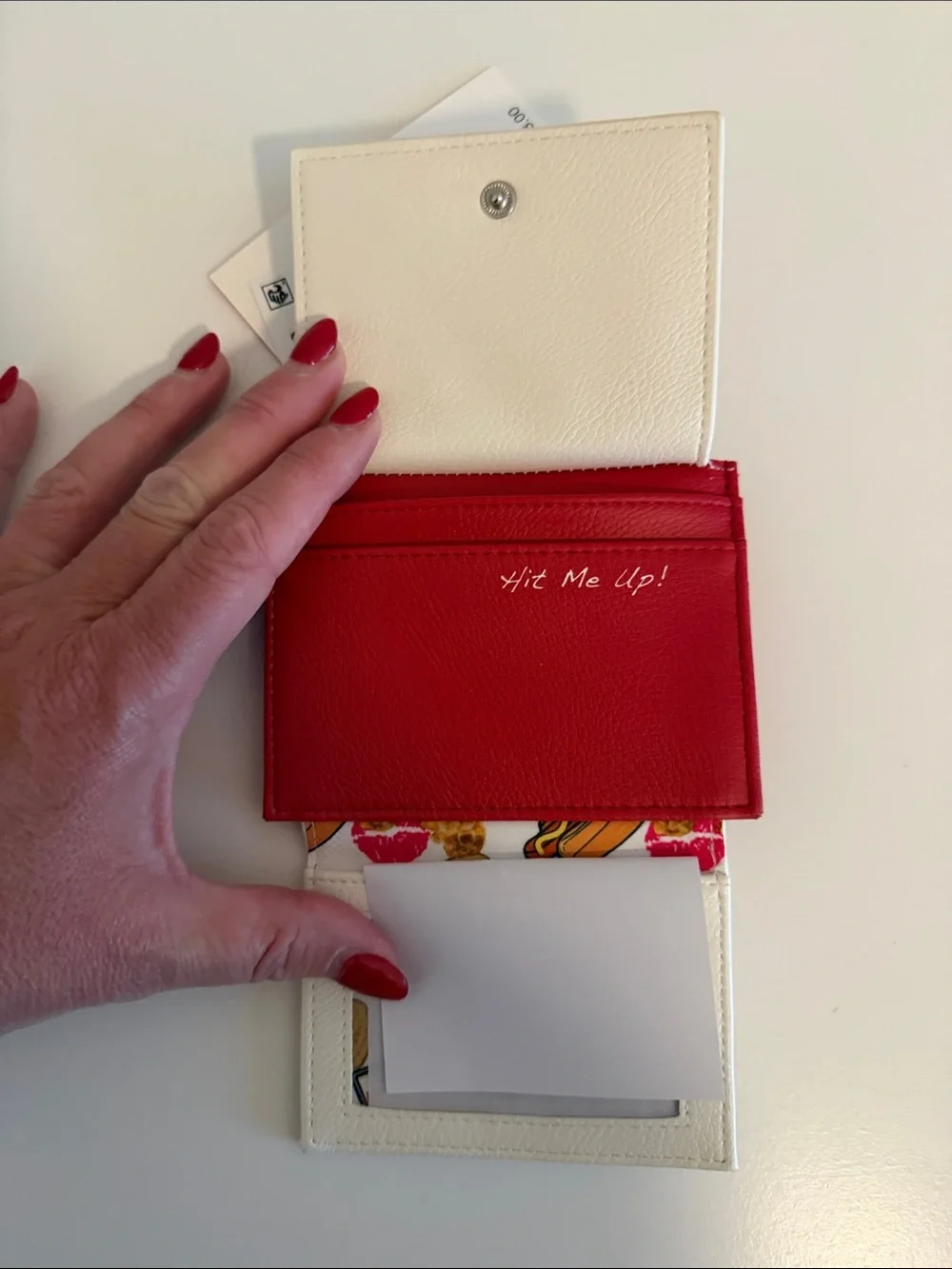Betsey Johnson Red Card Wallet with Silver Charm